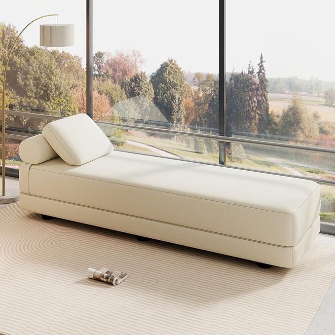 Daybed Queen Size Sofa Bed Chair 80 L Folding Sofa Chair with Pillow Lounge Chaise Bed Chair with Back Support for Living Room Bedroom