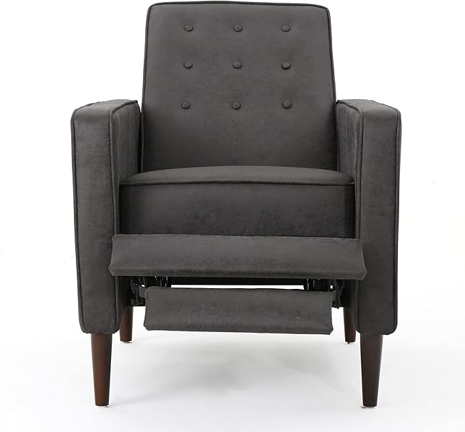 Christopher Knight Home Mervynn Mid-Century Modern Microfiber Recliner Slate / Dark Espresso
