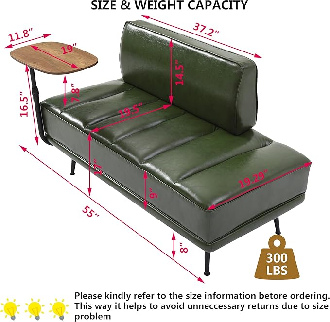 mikibama 2 Seater Loveseat Sofa Couch55 PU Leather Ottoman Bench for Bedroom Living RoomChannel Tufted Bed End Bench with BackFootrest Ottomans for Living RoomEntrywayWindow (PU Leather Green)