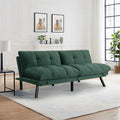 Convertible Velvet Futon Sofa Bed Comfy 72 L Sleeper Couch with Thicker Cushion Upholstered Modern Reclining Loveseat Folding Sofa for Small Living Room Dorm Apartment Office Emerald
