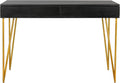Safavieh Home Office Pine Modern Black and Gold 2-drawer Desk