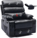 Recliner Chair Modern Ergonomic Lounge Single SofaPU Leather Rocker Recliner Chairs with Massage and Heat &amp Adjustable Backrest and Footrest for AdultNurseryBlack