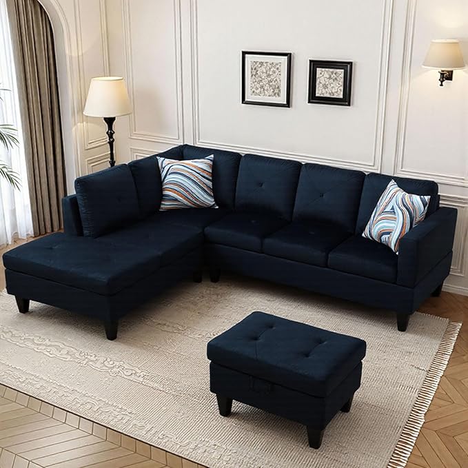 FONTOI L Shaped Sectional Couch with Otttoman 97 Sectional Sofa for Living Room Modular Couches for Bedroom Apartments