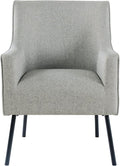 HomePop Modern Accent Chair Homepop Home Décor Accent Chairs for Living Room &amp Bedroom Fabric Reading Living Room Side Chair Single Sofa with Lounge Seat and Metal Legs - Sustainable Gray Wove