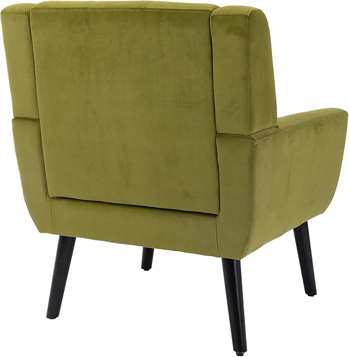 Modern Accent Chair Oversized Accent Chair Corner Chair Mid Century Modern Chair Comfy Reading Chair Upholstered Armchair Modern Chairs for Living Room (Green Velvet)