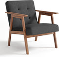 Accent Chair Upholstered Fabric Lounge Chair with Solid Wood Frame &amp Soft Cushion for Living Room Bedroom Balcony