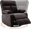 Swivel Rocker Recliner Rocking Recliners Chair for Small Spaces Small Rocker Recliner Chair Nursery Rocking Chairs for Living Room RV Nursery Brown