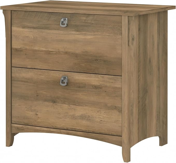 Bush Home Salinas 2 Drawer Lateral File Cabinet in Reclaimed Pine Home Office Storage Solution Organizer with Drawers for Workspace Filing Unit