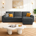 PARKOL 99 L-Shaped Sectional Couch with Storage Sofa with Reversible Chaise USB Type-C Charging Chenille Fabric Removable Cushion Covers for Small Space Apartment Living Room Dark Gray