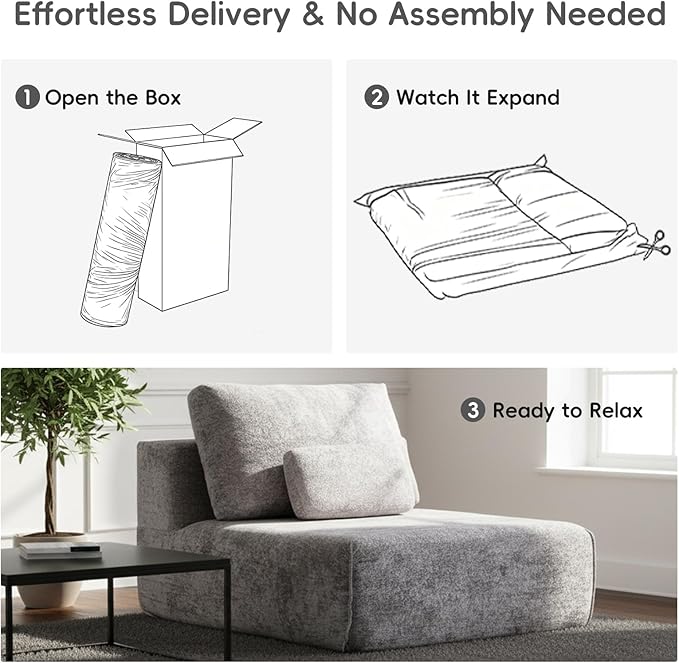 Modular Sectional Sofa 2-Piece Grey Plush Velvet Loveseat Couch No-Assembly Compressed Deep-Seat 2-Seat for Small Spaces Living Rooms Apartments