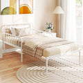 Giantex Metal Twin Bed Frame Convertible Sofa Bed with Headboard &amp Armrests Pull-Out Sleeper Chair Bed for Small Spaces Dorm Guest Apartment Suitable for Folding Sofa Mattress White