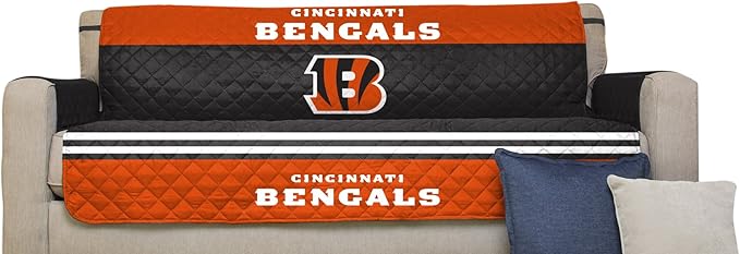 Pegasus Sports NFL Unisex NFL Sofa Couch Reversible Furniture Protector with Elastic Straps 75-inches by 110-inches