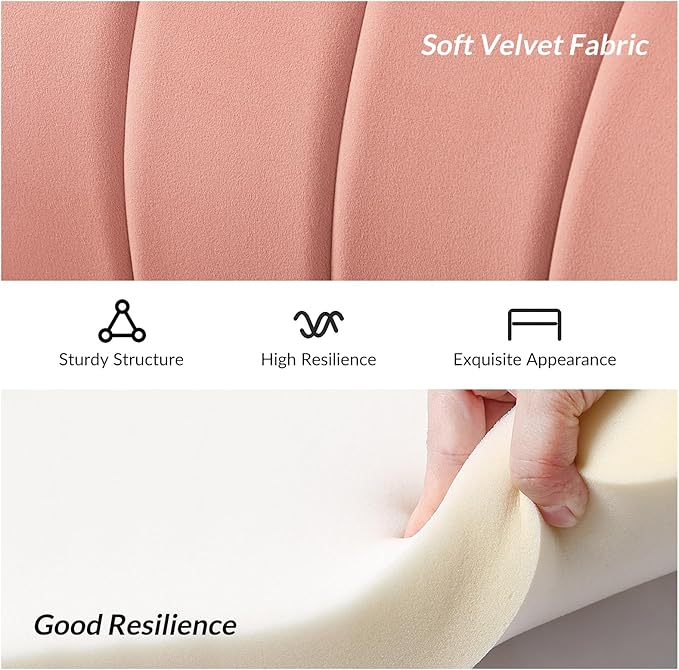 Velvet Upholstered Loveseat Sofa with Gold Metal Legs Modern Comfy Small Love Seat with Flower Shaped Back 2-Seater Sofa Accent Couch for Living Bedroom Leisure Areas