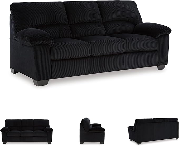 Signature Design by Ashley SimpleJoy Modern Sofa for Living Room Black