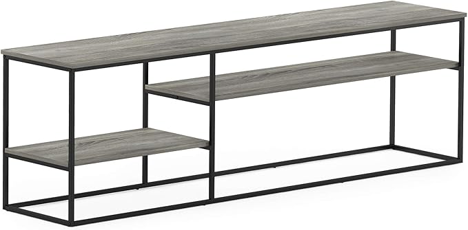 Furinno Moretti Modern Lifestyle TV Stand Entertainment Center for TV up to 78 Inch for Living Room Bedroom Grey Oak