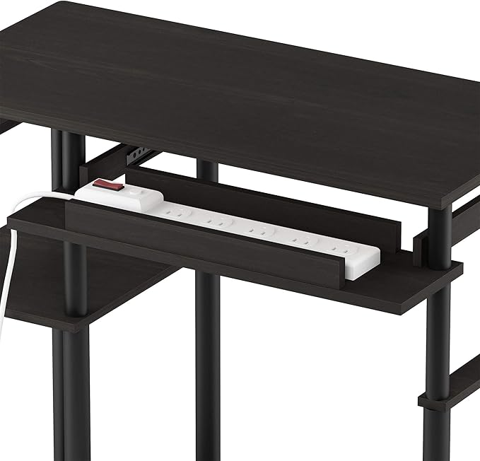 Furinno Abbott Computer Desk with Bookshelf Espresso/Black