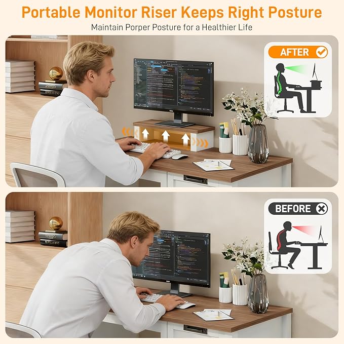 47.2”Farmhouse Computer Desk with Adjustable File Drawer 3 Drawers Reversible Executive Desk with Movable Monitor Stand &amp PC Case Stand Workstation for Home Office Study Writing Unique White