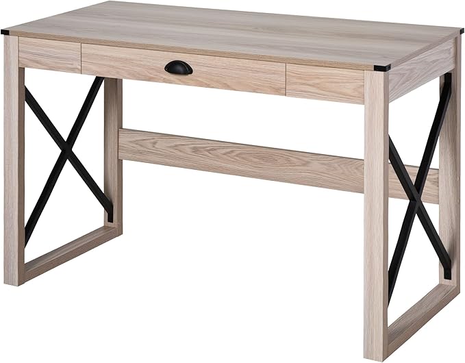 44 inch Home Office Computer Desk Rustic Writing Desk Farmhouse Workstation with Storage Drawer X e