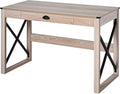 44 inch Home Office Computer Desk Rustic Writing Desk Farmhouse Workstation with Storage Drawer X-Frame