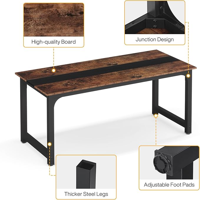 Tribesigns 70.8 L-Shaped Executive Office Desk with Drawer Cabinet Large L-Shaped Computer Desk with 39.4 File Cabinet Printer Stand Home Office Workstation Business Furniture Set Brown/Black