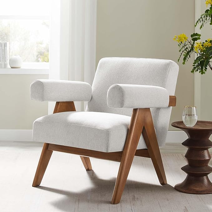 Modway EEI-6503-HEI Lyra Fabric Armchair Ivory Fabric