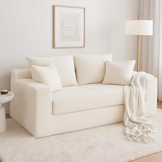 Convertible Sofa Bed 78 Oversized Boneless Loveseat Couch 2 in 1 Foldable Futn Bed Couch in A Box Folding Sleeper Sofa Chair for Living Room No Assembly Required Grey