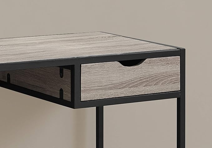 Computer Desk Home Office Laptop Storage Drawer 42 l Work Brown Laminate Black Metal Contemporary Modern