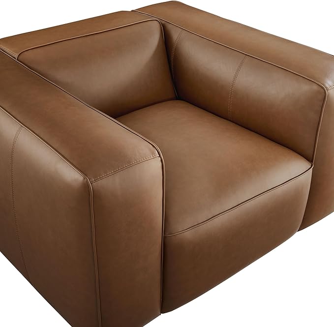 Auren Vegan Leather Modular Armchair in Coffee
