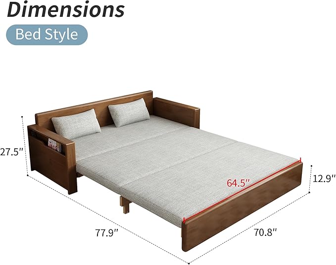 70.8 Modern Grey Convertible Sofa Sleeper Plush 3-in-1 Reversible Chaise Sectional Pull Out Bed with Pillows Durable Solid Wood Frame for Living Room Apartment Office Guest Room