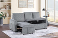 Lilola Home Oswin 70 W Gray Corduroy Fabric Sleeper Sofa with Pull-Out Chaise and Tufted Cushions – Modern Space-Saving Convertible Couch for Small Apartments or Guest Rooms