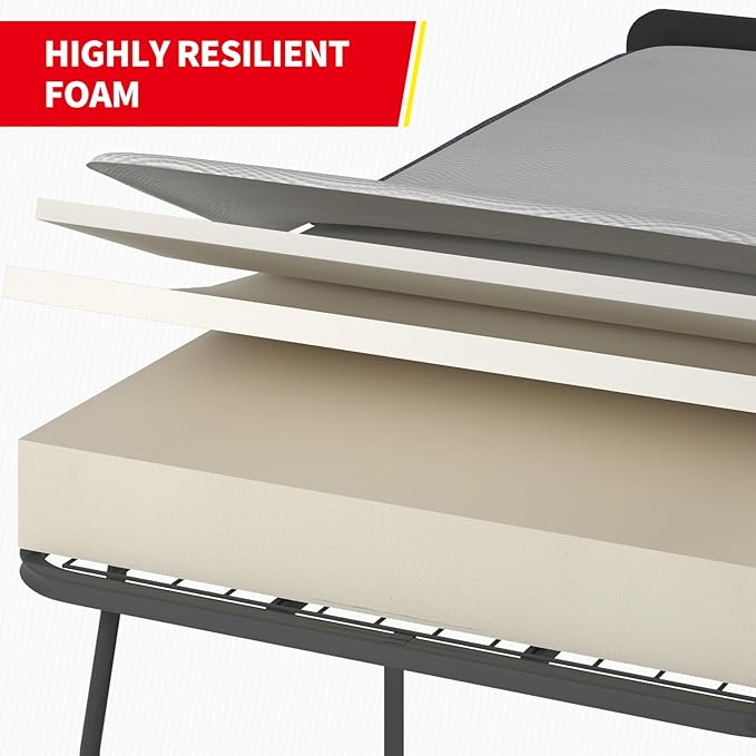 PUREMIND Rollaway Bed with Mattress for Adults Twin Size Folding Bed with 5” Foam Mattress Portable Foldable Guest Beds - Sturdy Metal Frame &amp Dustproof Bag Hideaway (75 x 31)