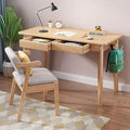 Solid Wood Writing Desk with DrawersMid-Century Modern Computer Desk Work Study TableSimple Home Office Desk Workstation with Hook for Small Spaces(80x50x75cm(31x20x30inch) Wood)