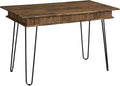 Coaster Home Furnishings – Sheeran – 47-Inch Writing Desk with Four Compartments Mid-Century Modern Style Black Hairpin Legs and Spacious Surface – Home Office &amp Living Room – Rustic Amber - 80