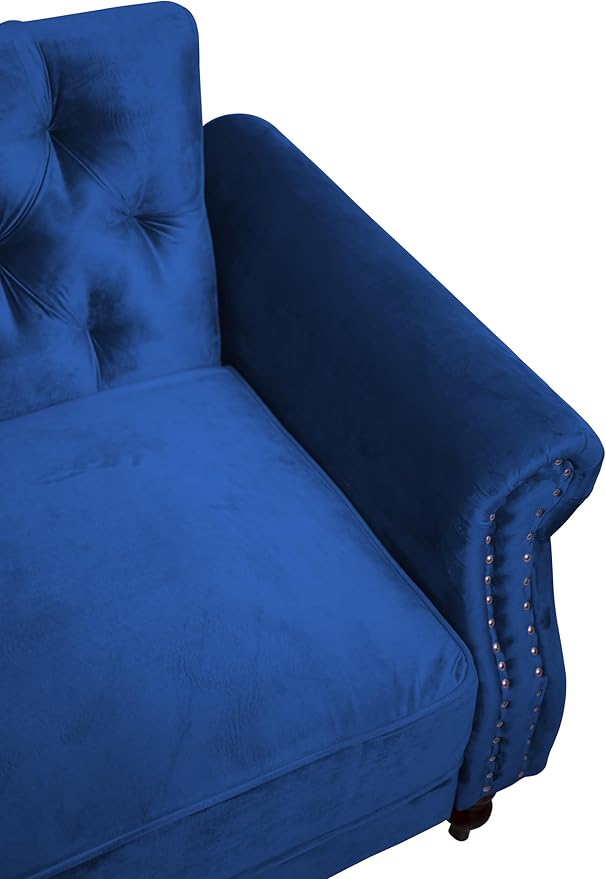 Legend Vansen 87.8 inchs Convertible Velvet Bed Sleeper Futon Sofas Blue