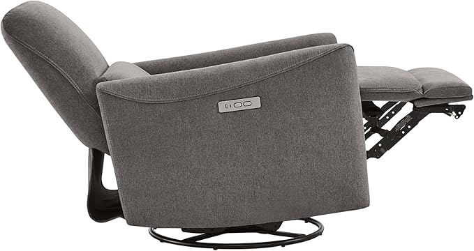 CHITA Power Recliner Chair Swivel Glider FSC Certified Fabric Living Room Reclining Sofa Chair with Lumbar Support Metal Grey