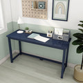 Max &amp Lily Solid Wood Desk 55 Inches Blue