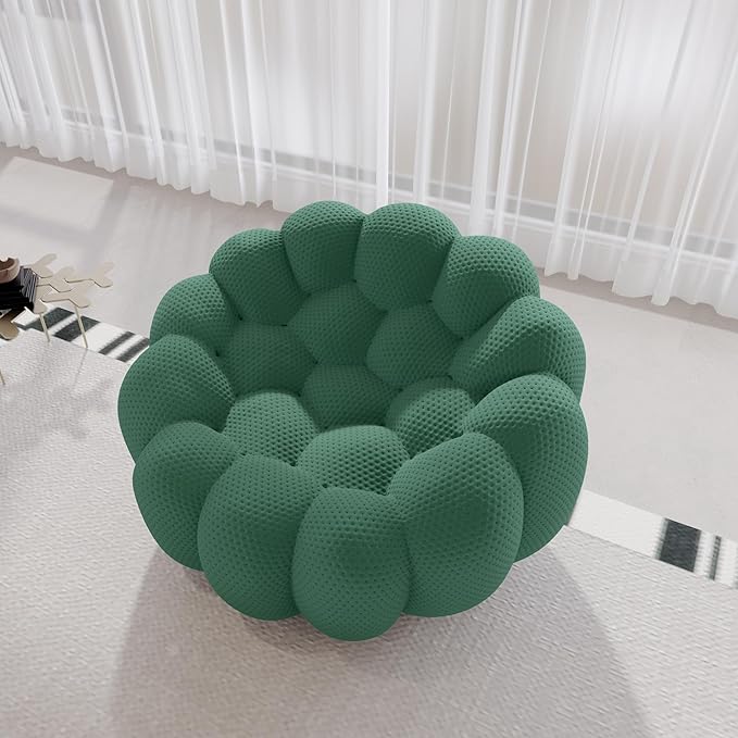 Bubble Couch 49.21'' Oversized Bubble Chair Modern Lazy Floor Sofa Oversized Bubble Sofa Lounge Chair 3D Honeycomb Shape Curved Sofas for Living Room (Green)
