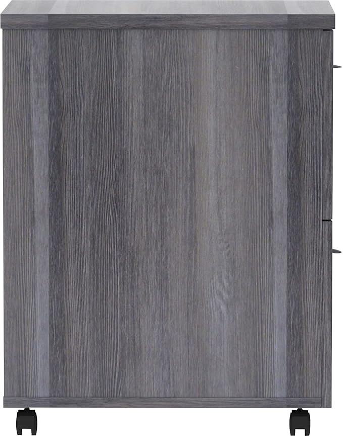 Lorell Weathered Charcoal Laminate Desking Pedestal - 2-Drawer