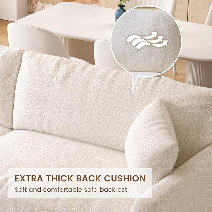 Extra Large Loveseat104.72 Oversized 2 Seater Deep Seat Sofa Cozy Couch Sofa Bed with 2 Pillows &amp Armrests for Living Room &amp Bedroom