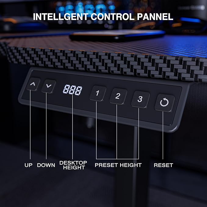 51 Reversiable L-Shaped Electric Standing Desk Adjustable Height Gaming Stand Up Corner Desk Sit Stand Home Office Computer Desk with Splice BoardBlack Carbon Top