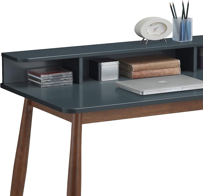 Roundhill Furniture Roskilde Storage Wood Office Desk Gray