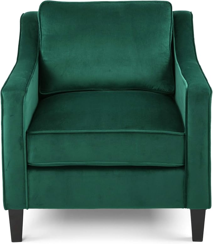 Christopher Knight Home Rachel Contemporary Velvet Club Chair Green Dark Brown