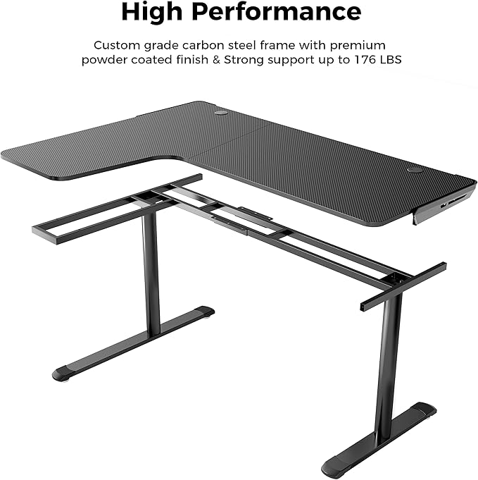 EUREKA ERGONOMIC L Shaped Gaming Desk 60 Inch L60 Home Office Corner PC Computer Gamer Table Large Writing Workstation Gifts w Mouse Pad Cable Management Space Saving Easy to Assemble Left Black