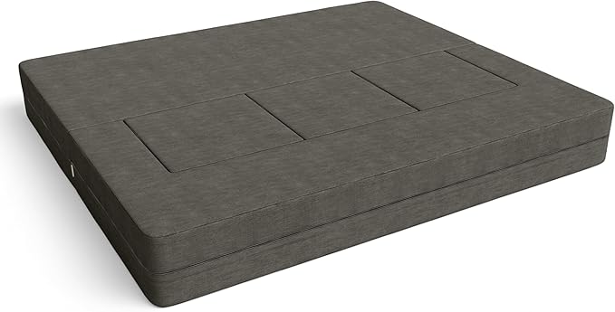 Jaxx Zipline Convertible Sleeper Sofa &amp Three Ottomans/California King-Size Bed Textured Microvelvet - Charcoal