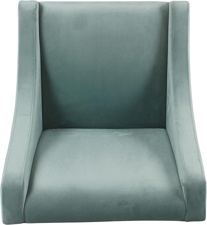 Homepop Home Decor | Upholstered Classic Swoop Arm Accent Chair | Accent Chairs for Living Room &amp Bedroom | Decorative Home Furniture Light Velvet Aqua Blue