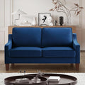 JOSHEN 52 Premium Velvet Multi-Functional Loveseat Oversized Loveseat Sleeper with Sturdy Solid Wooden Frame Comfy Fabric Deep Seat Couch with Elegant Armrest Design for Living Spaces Navy