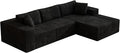 110 Modular Sectional Couch with L-Shaped Chaise Cloud Sectional Couch with Deep Seat Corduroy Sofa for Living Room Bedroom No Assembly Required (Left Facing Chaise) Charcoal Black