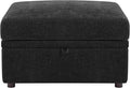 ABCASA Removable Ottoman with Storage Black