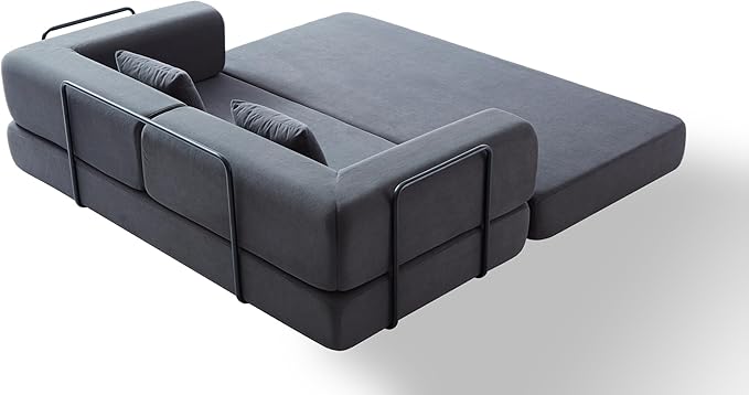 KEIKI Convertible Corduroy Sleeper Sofa Bed with Multi Position Backrest Floor Folding Mattress Sofa for Small Space Living Area Studio