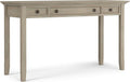 SIMPLIHOME Amherst Desk - 54-Inch Wide Solid Wood Writing Desk in Distressed Grey Transitional Home Office Computer Table for Workspace or Study with 2 Drawers and Flip-Down Keyboard Tray